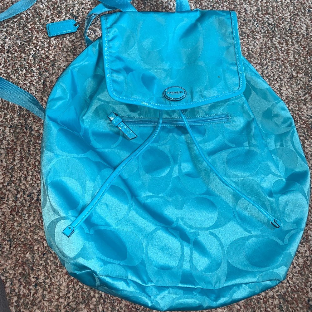 Coach backpack turquoise